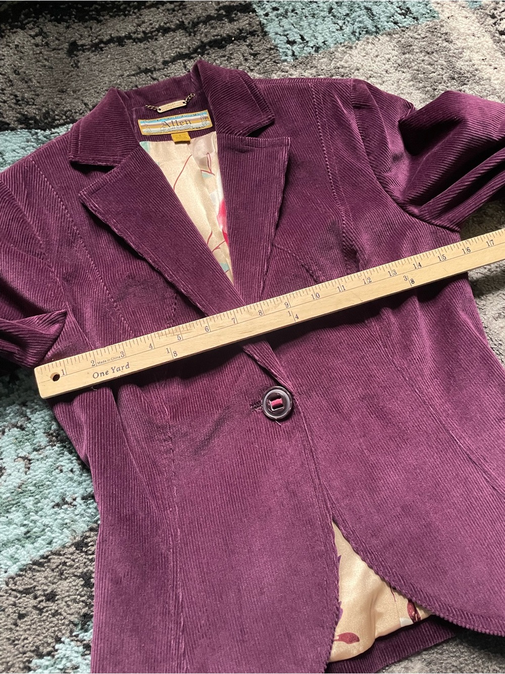 Allen B. By Allen Schwartz violet Corduroy Blazer & matching trouser 2piece suit